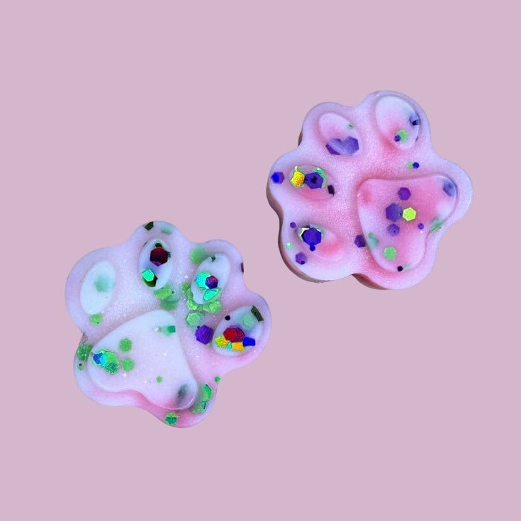 Grape Bubblegum Paw Print Shapes