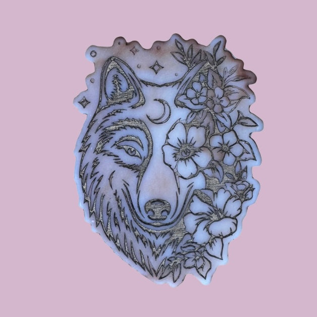 Coconut Creme Flower Wolf Shape