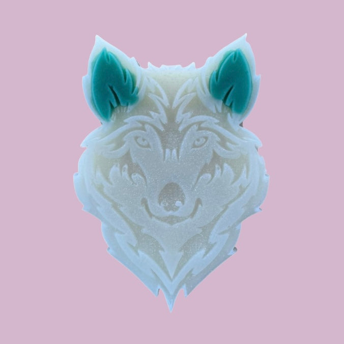 Marshmallow & Wild Mint Wolf Shape