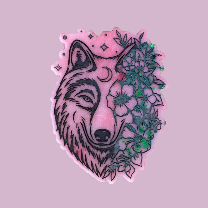 Comfy Enchanted Apple Flower Wolf Shape