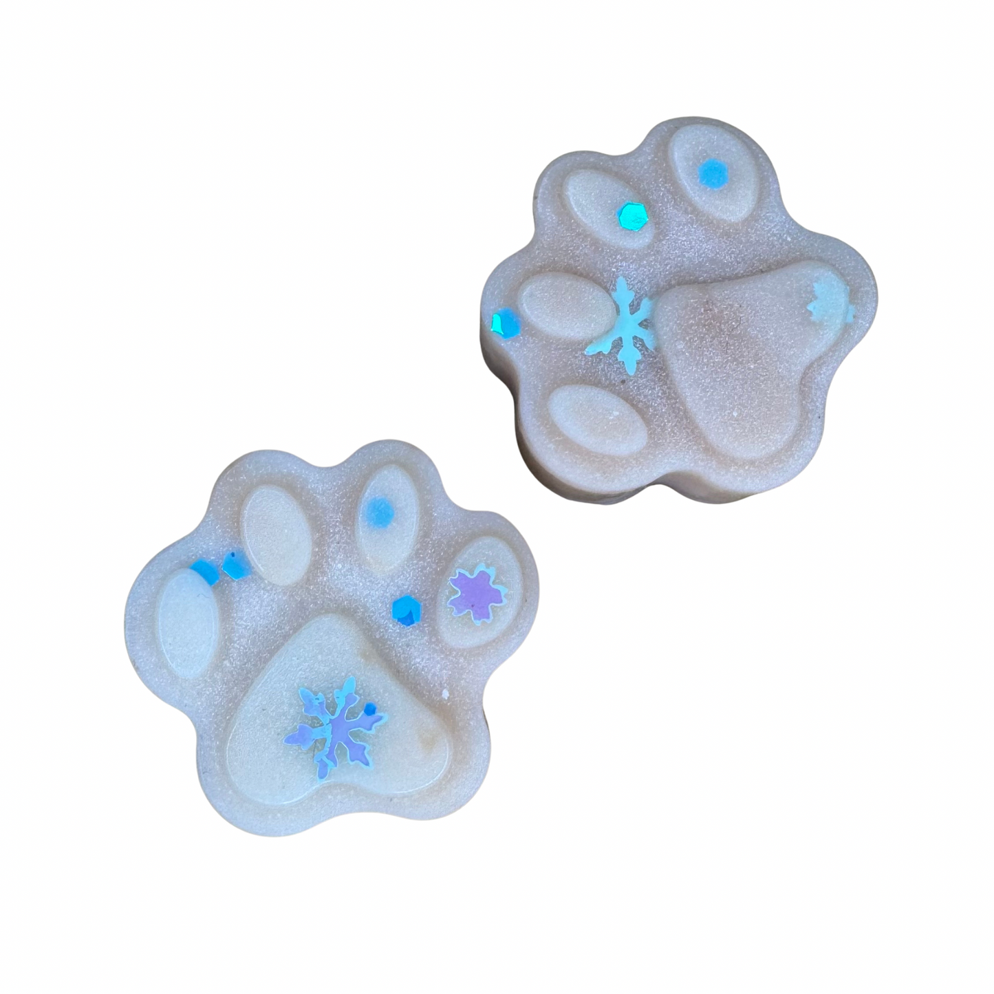 Snowflake Cookie Paw Print Shapes