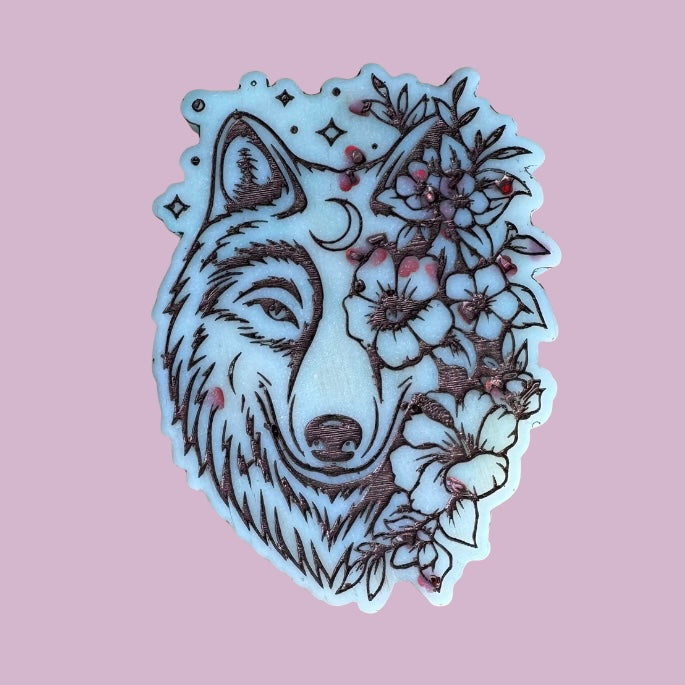 Watermelon Bubblegum Flower Wolf Shape