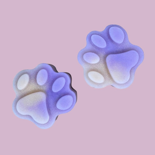Dark Plum & Sandalwood Paw Print Shapes