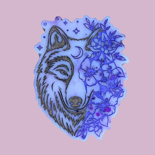 Silk Blossom & Jasmine Flower Wolf Shape