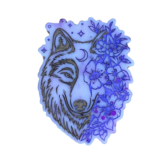 Silk Blossom & Jasmine Flower Wolf Shape