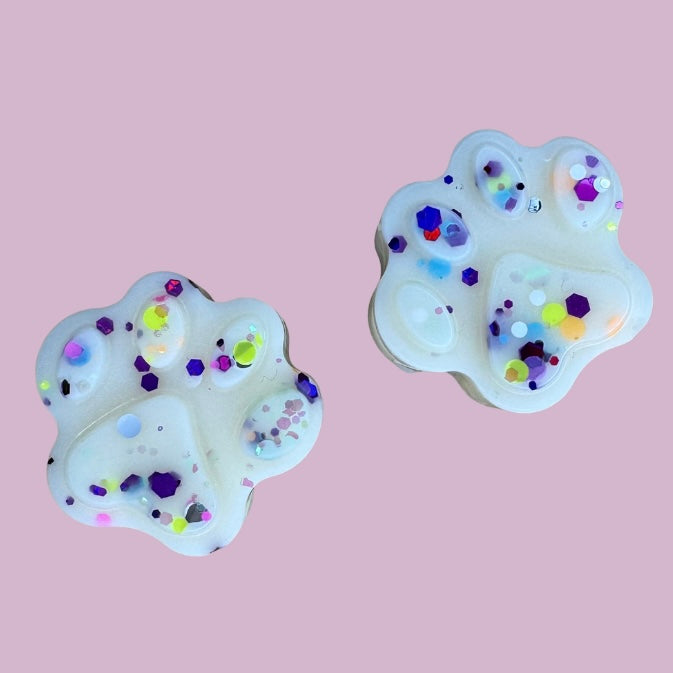 Rainbow Bubblegum Paw Print Shapes