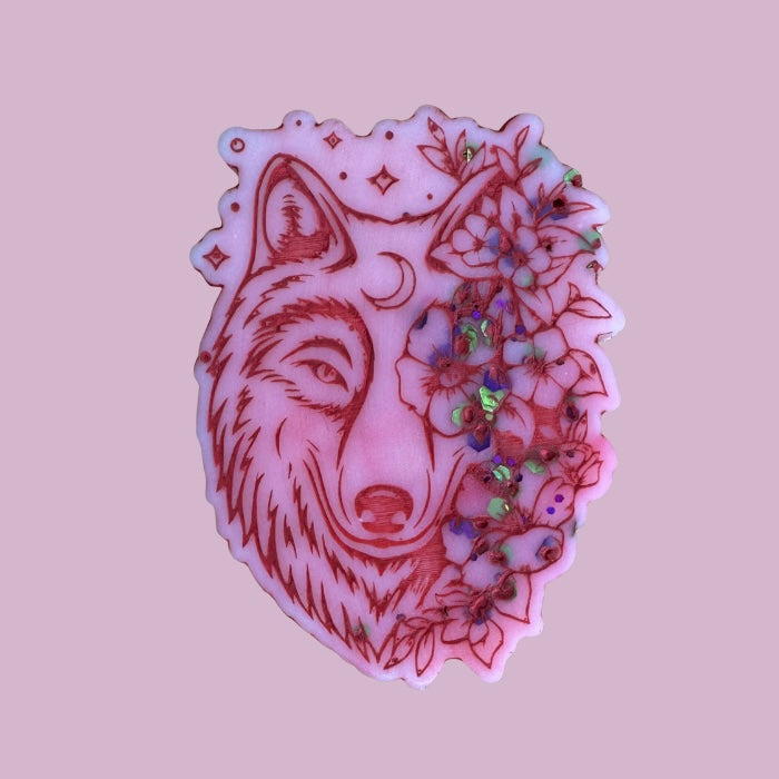 Grape Bubblegum Flower Wolf Shape