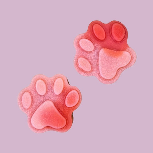 Pink Peony & Wild Raspberry Paw Print Shapes