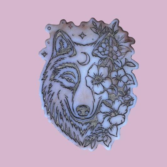 Coconut Creme Flower Wolf Shape