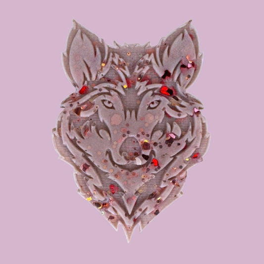 Crackling Log Fire Wolf Shape