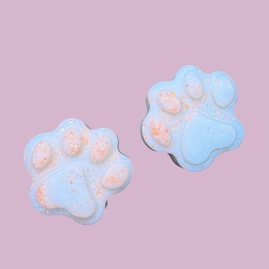 Marshmallow & White Peach Paw Print Shapes