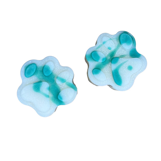 Marshmallow & Wild Mint Paw Print Shapes