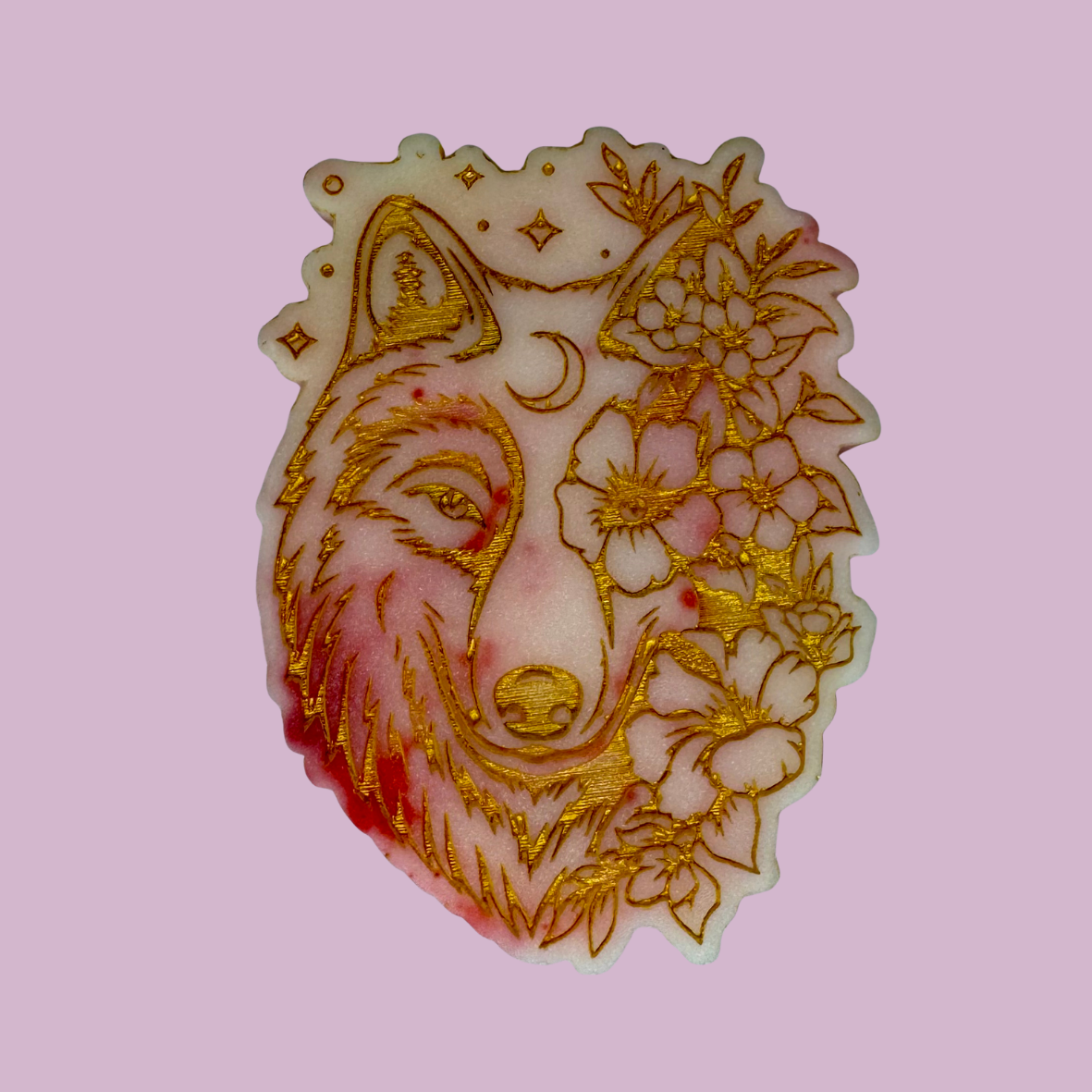 Jewelled Berries & Sandalwood Flower Wolf Shape