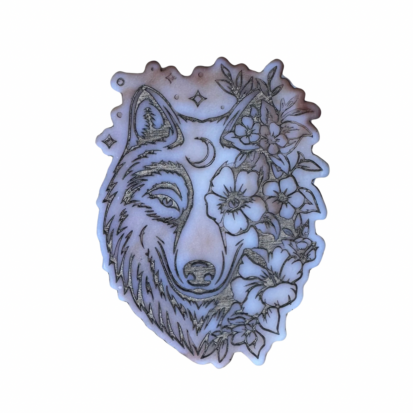Coconut Creme Flower Wolf Shape