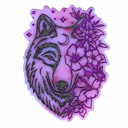 Cherry & Nordic Cotton Flower Wolf Shape